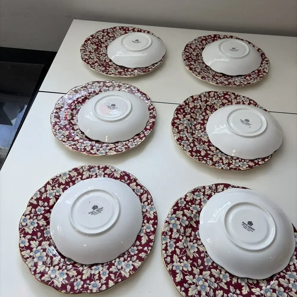 Vintage RARE Royal Albert Chintz Royal Brocade Coffee/Tea Dessert Set 20 Pieces
